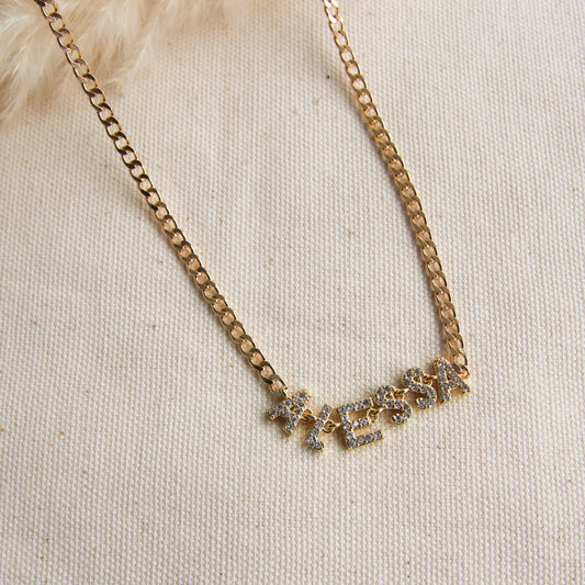 Pavé Name Curb Chain Necklace