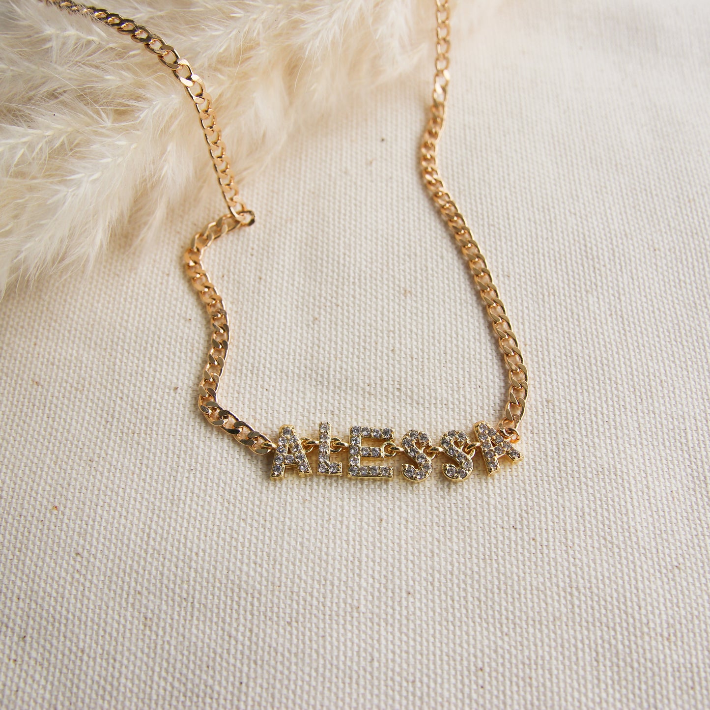 Pavé Name Curb Chain Necklace