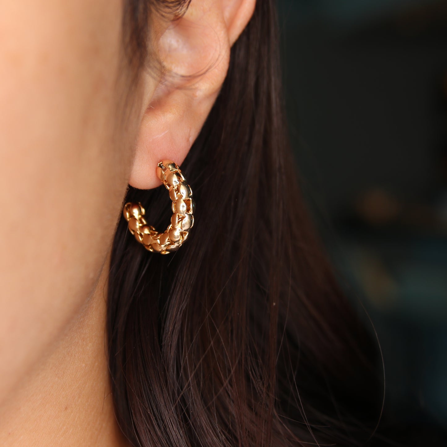 Popcorn Hoop Earring