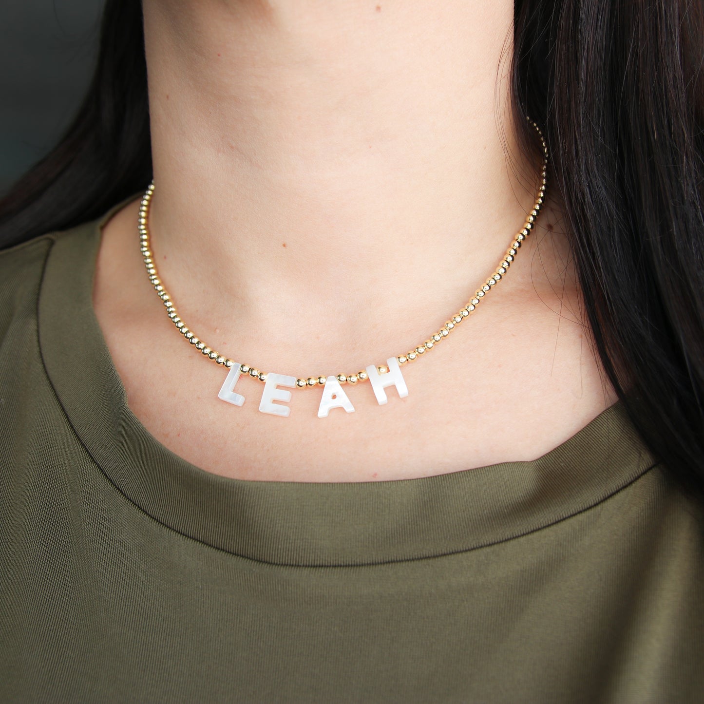 Custom Nacre Beaded Necklace