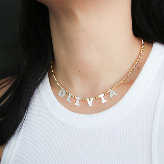 Custom Nacre Beaded Necklace