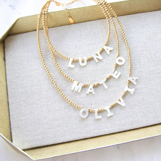 Custom Nacre Beaded Necklace