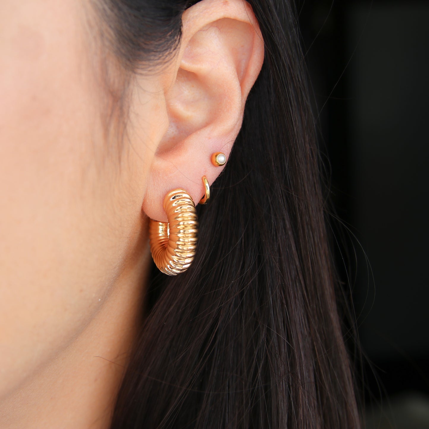 Texture Chunky Hoop Earring