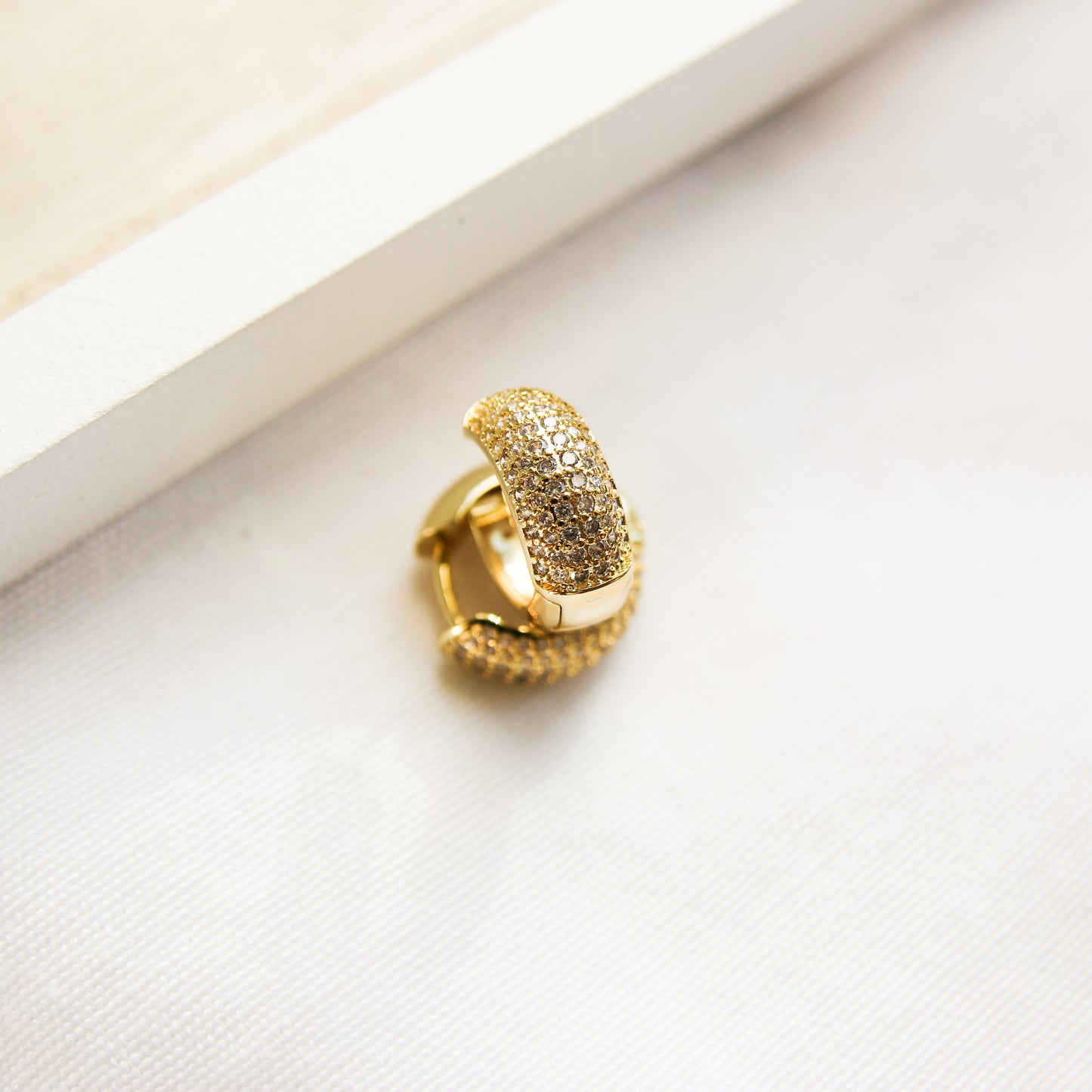 Pave Chunky Hoop Earring