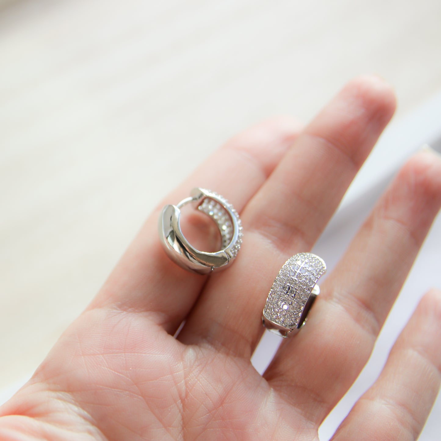 Pave Chunky Hoop Earring