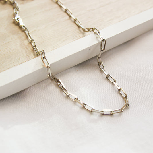 Silver Medium Paperclip Chain Choker