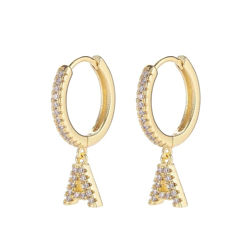 Initial Hoops Earrings