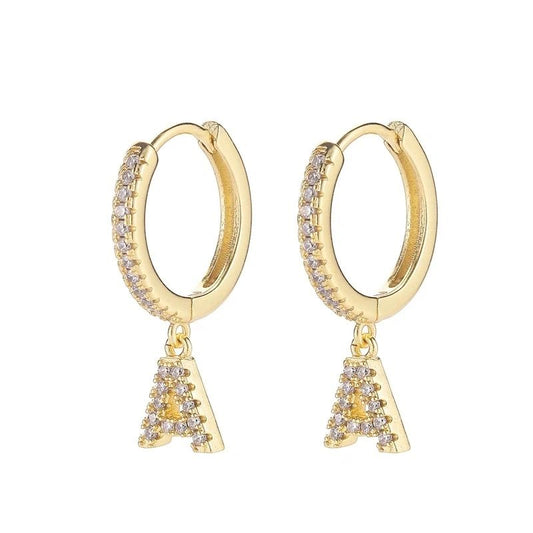 Initial Hoops Earrings