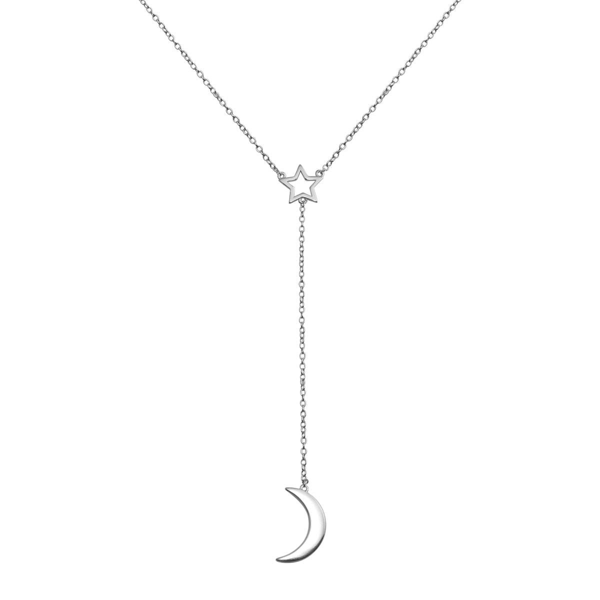 Moon and Star Y-Necklace