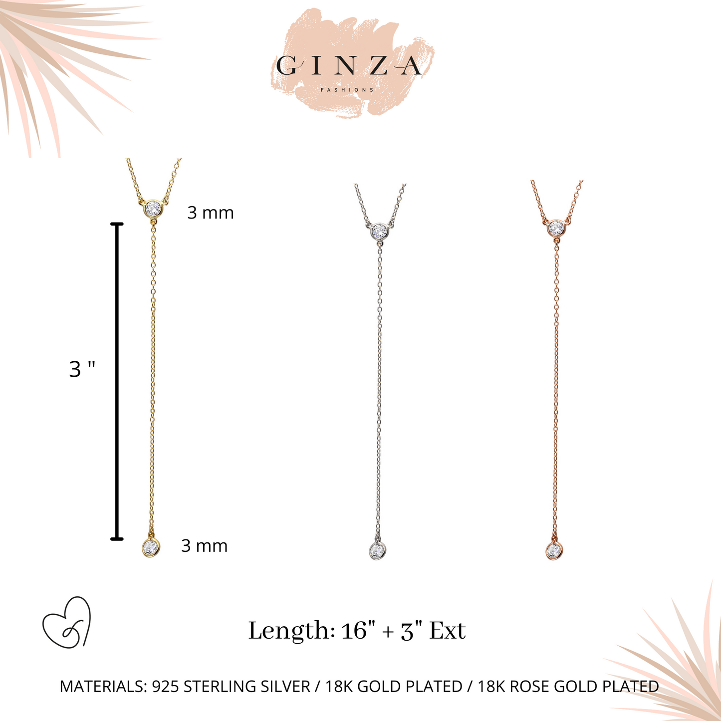 Round CZ Y-Necklace
