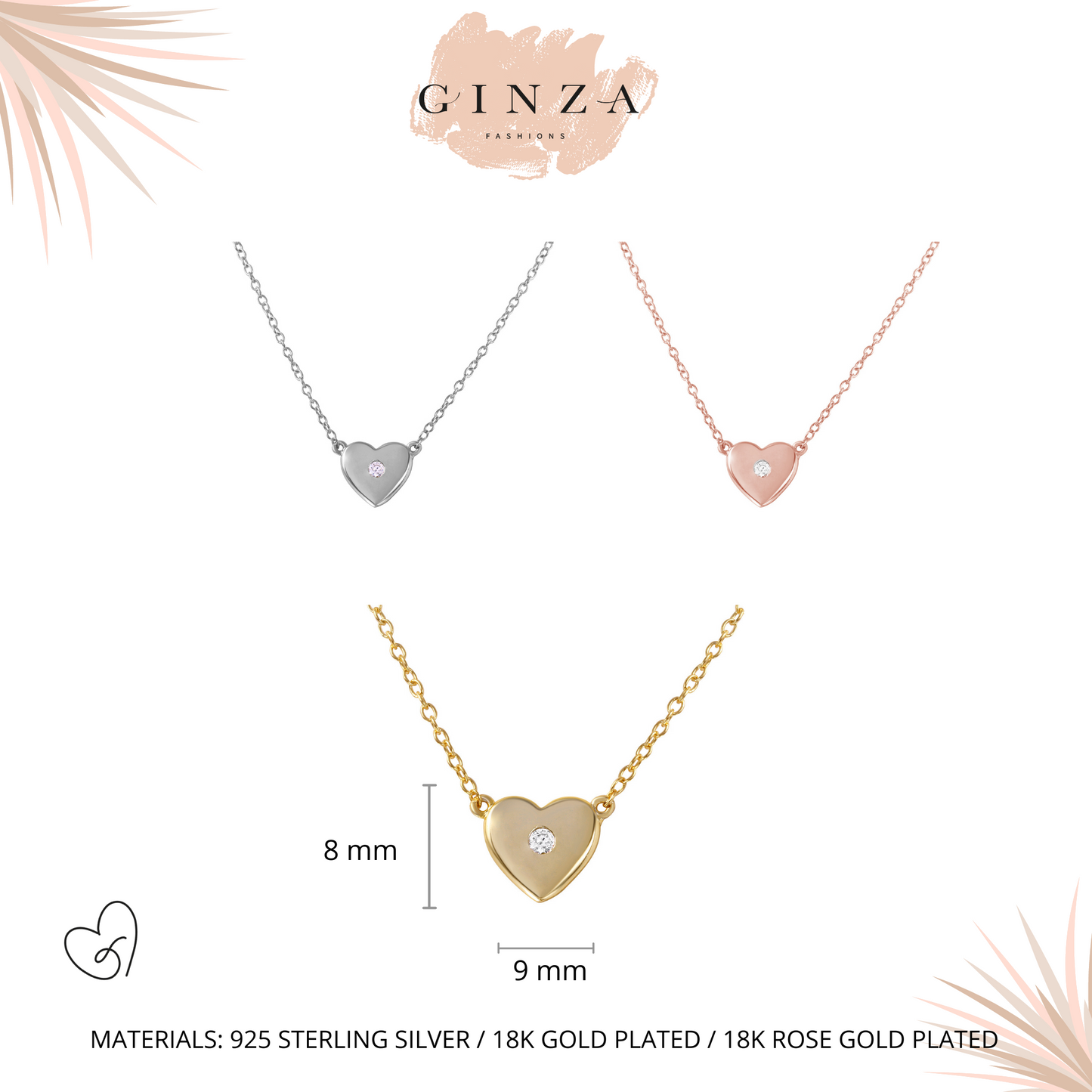 Heart with CZ Necklace