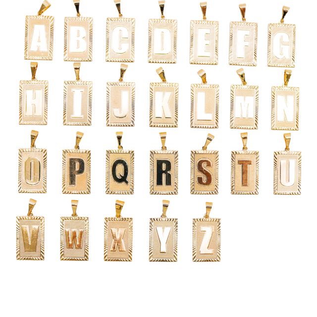 Rectangle Initial Necklace