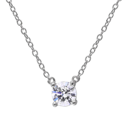 Solitary Square CZ Necklace