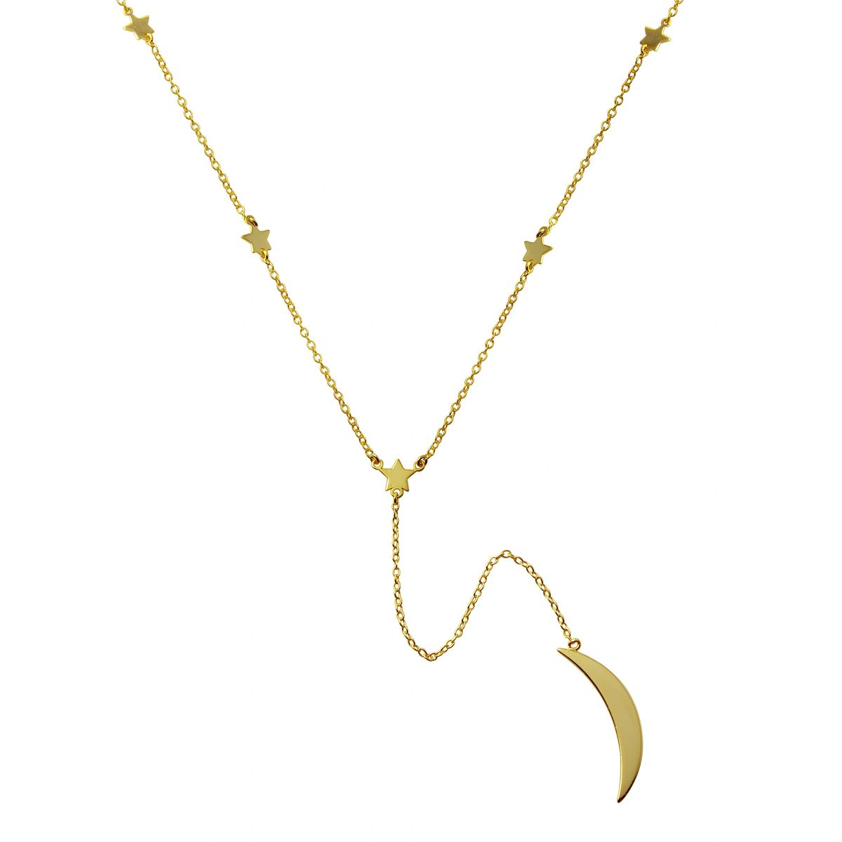 Star and Moon Y-Necklace