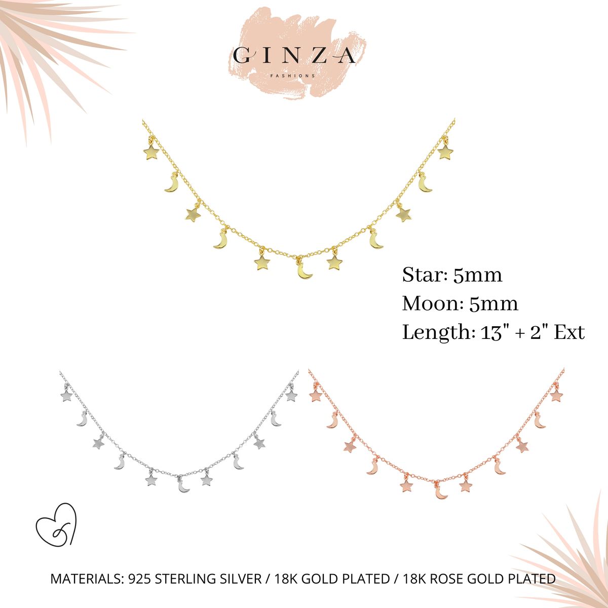 Stars and Moon Necklace