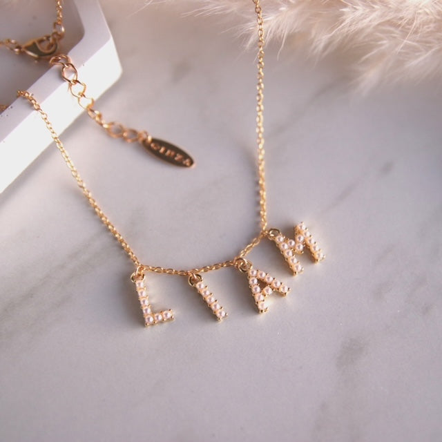 Custom Pearl Name Necklace