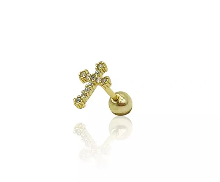 Tiny Cross CZ Piercing