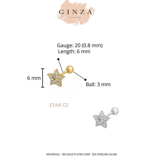 Tiny Star CZ Piercing
