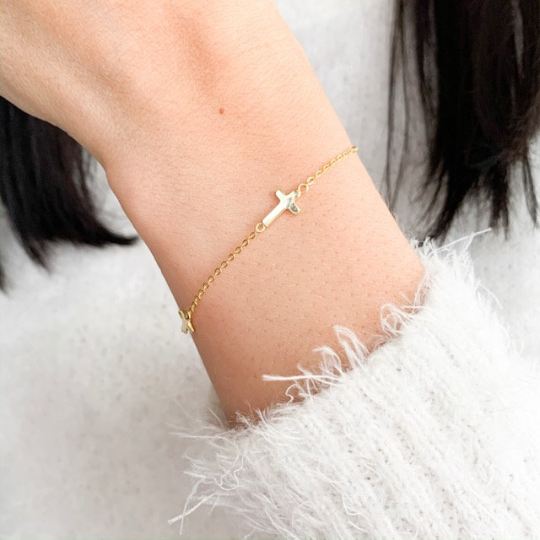 Triple Sideways Cross Bracelet