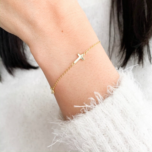 Triple Sideways Cross Bracelet