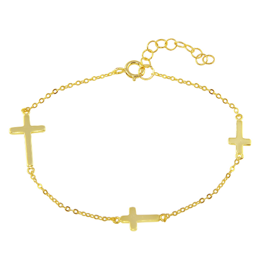 Triple Sideways Cross Bracelet