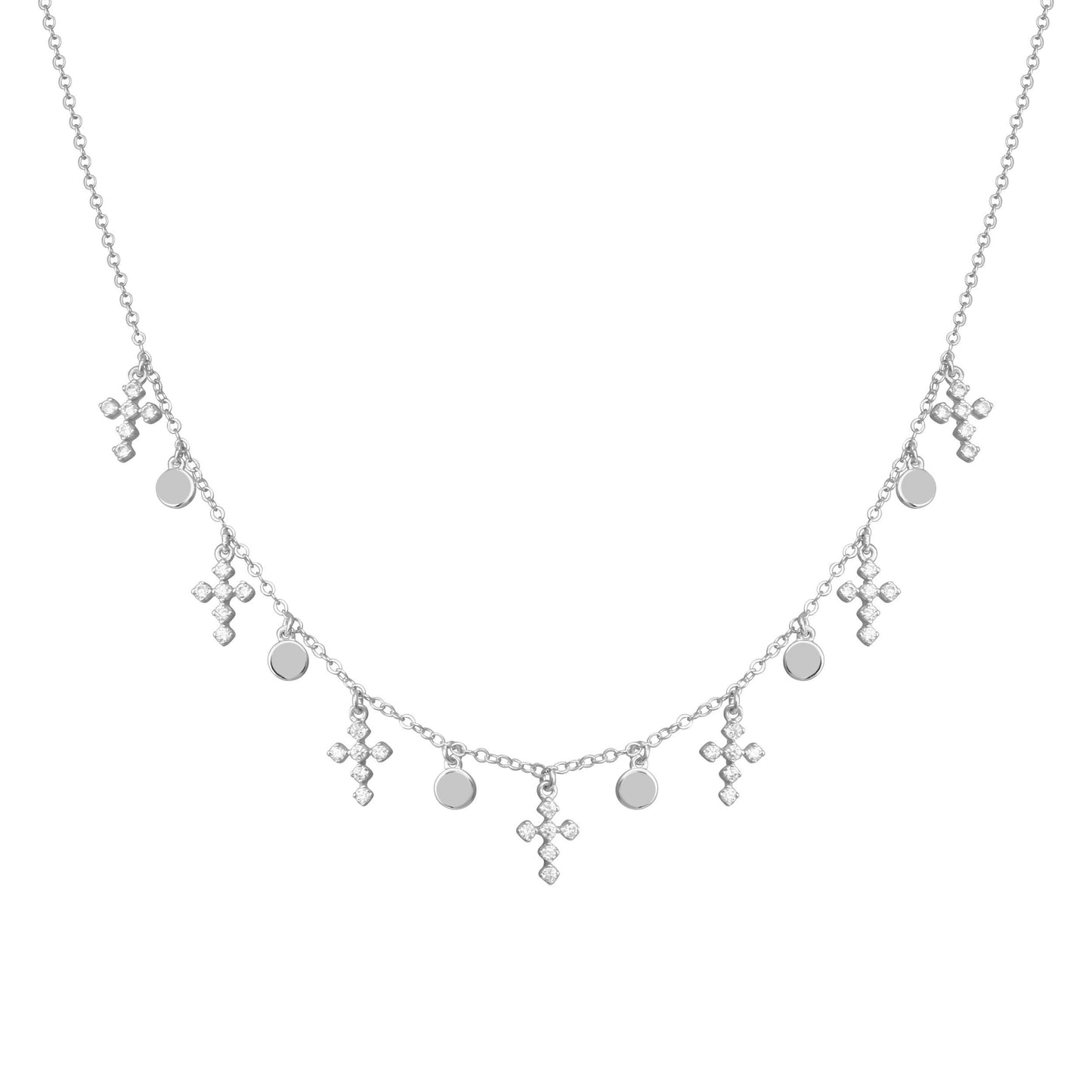 Dangling Multi Cross Necklace