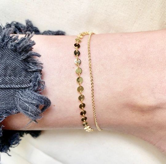 Coin Double Chain Anklet