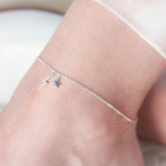 Lightning bolt and Star anklet