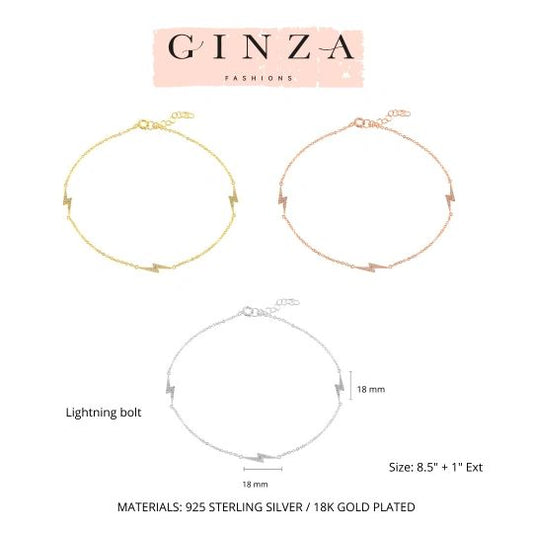 CZ Lightning Bolt Anklet