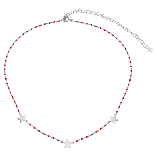 Stars Red Chain Necklace