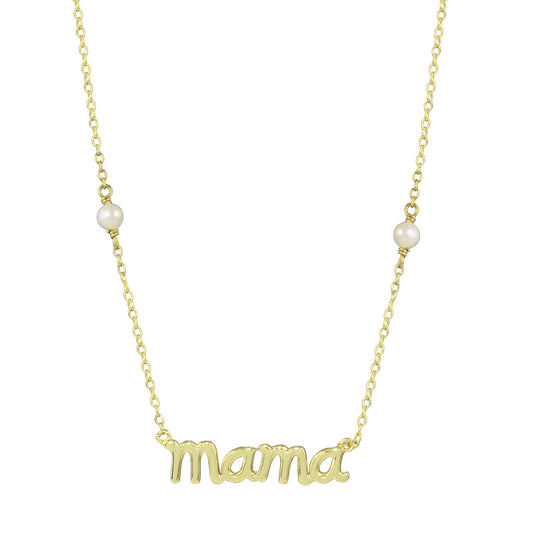 Mama with pearls Necklace