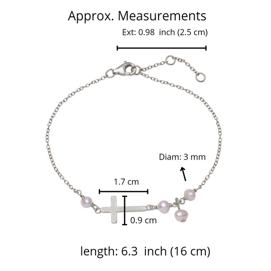 Cross Pearl Bracelet