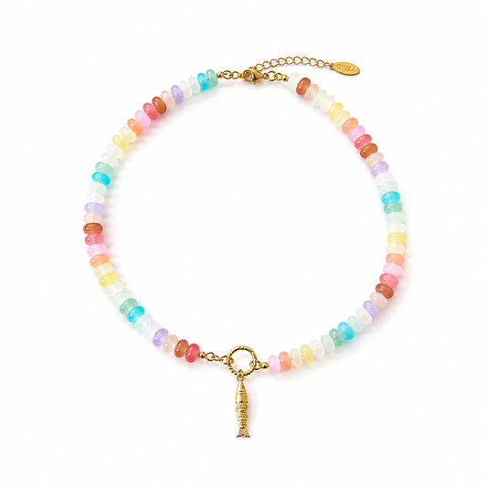 Confetti Stone Pez Necklace