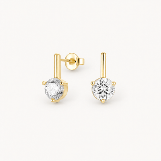 Solitaire Clear Large Earring