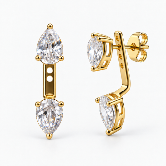Double Pear Drop Earrings