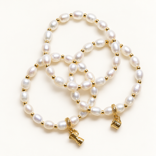 Little Coffee Maker with Pearls Greca Bracelet
