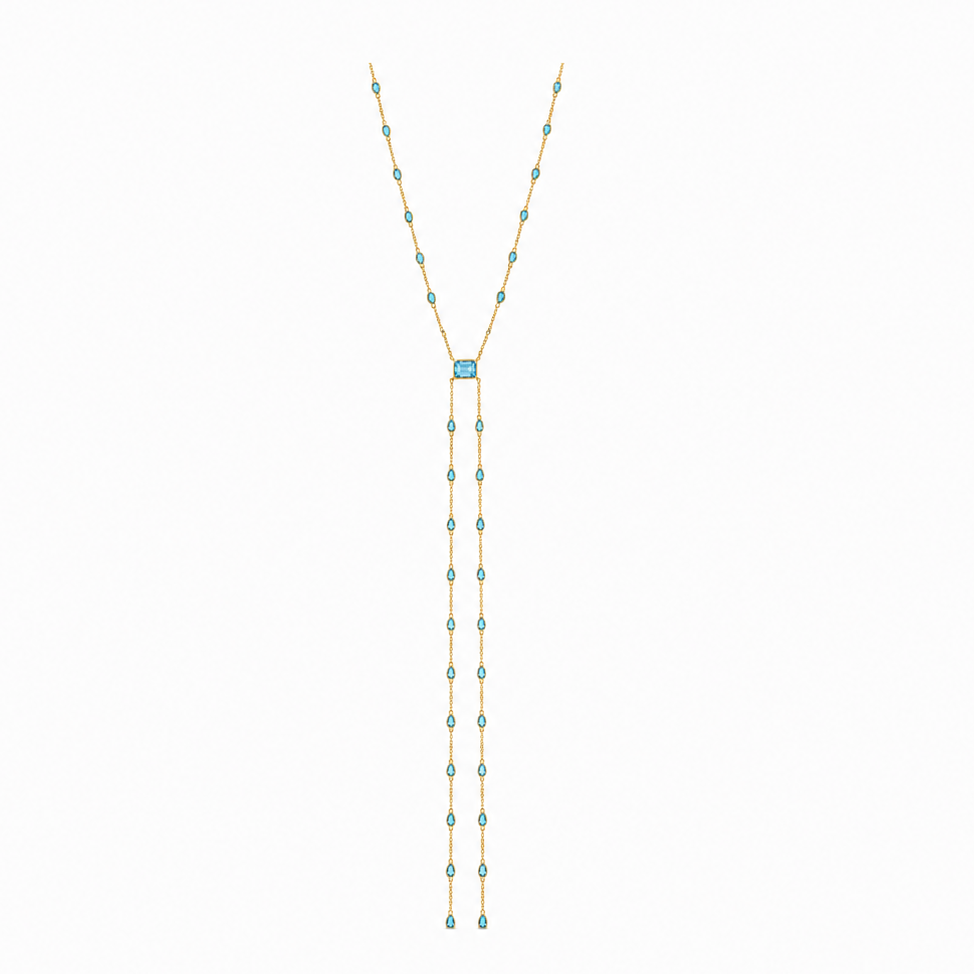 Blue Lagoon Lariat Necklace