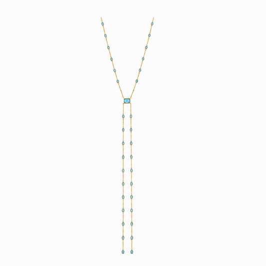 Blue Lagoon Lariat Necklace