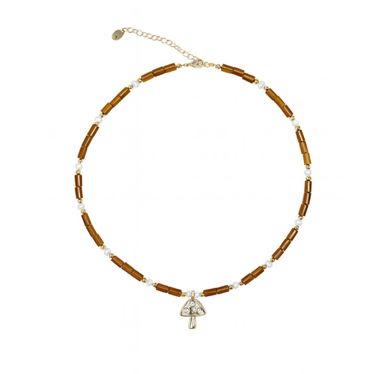 Mushroom Tiger Eye Necklace