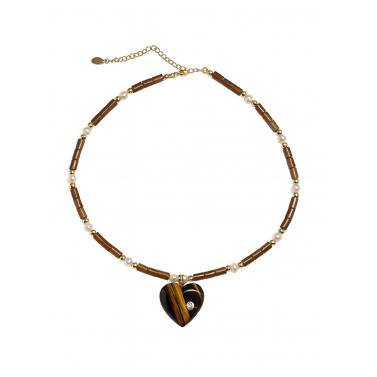 Heart Tiger Eye Necklace
