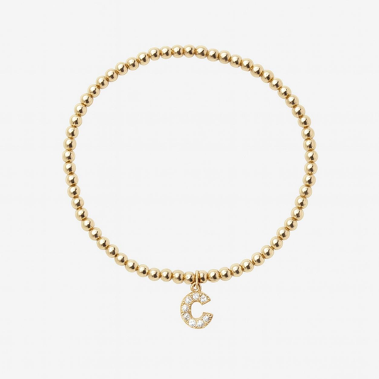 Initial Beaded Bracelet