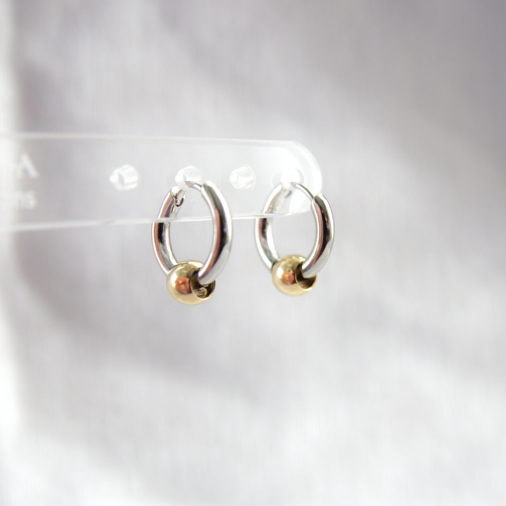 Ball two tone Hoop Earrings – GINZA FASHIONS