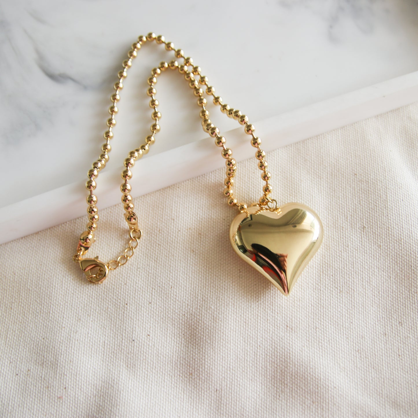 Big Heart Military Chain Necklace