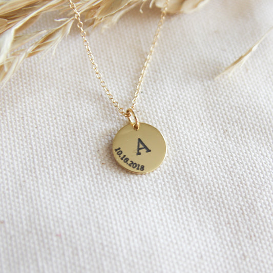 Custom Initial Disc Necklace