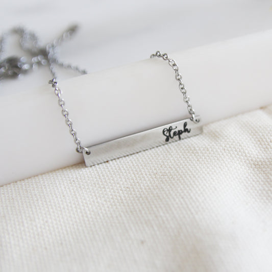 Custom Bar Engraved Necklace