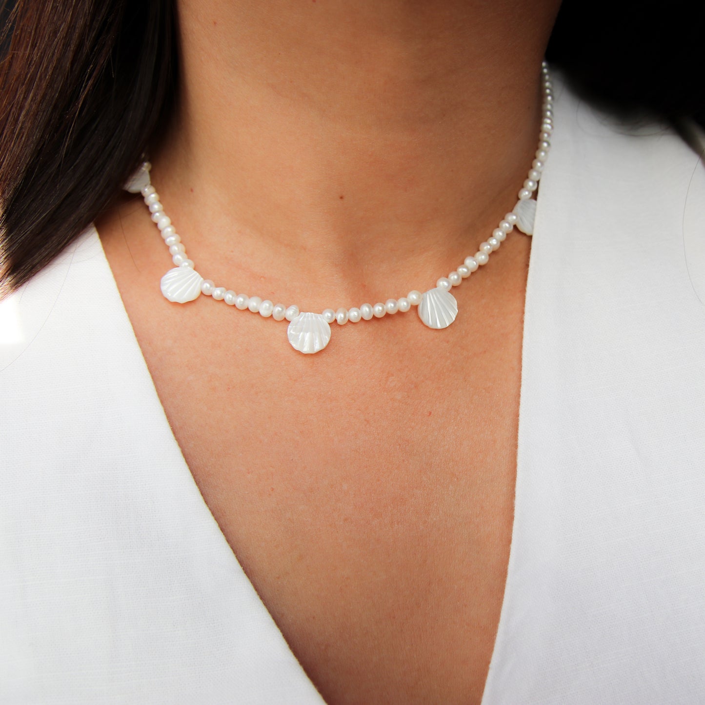 Shell with Pearls Necklace