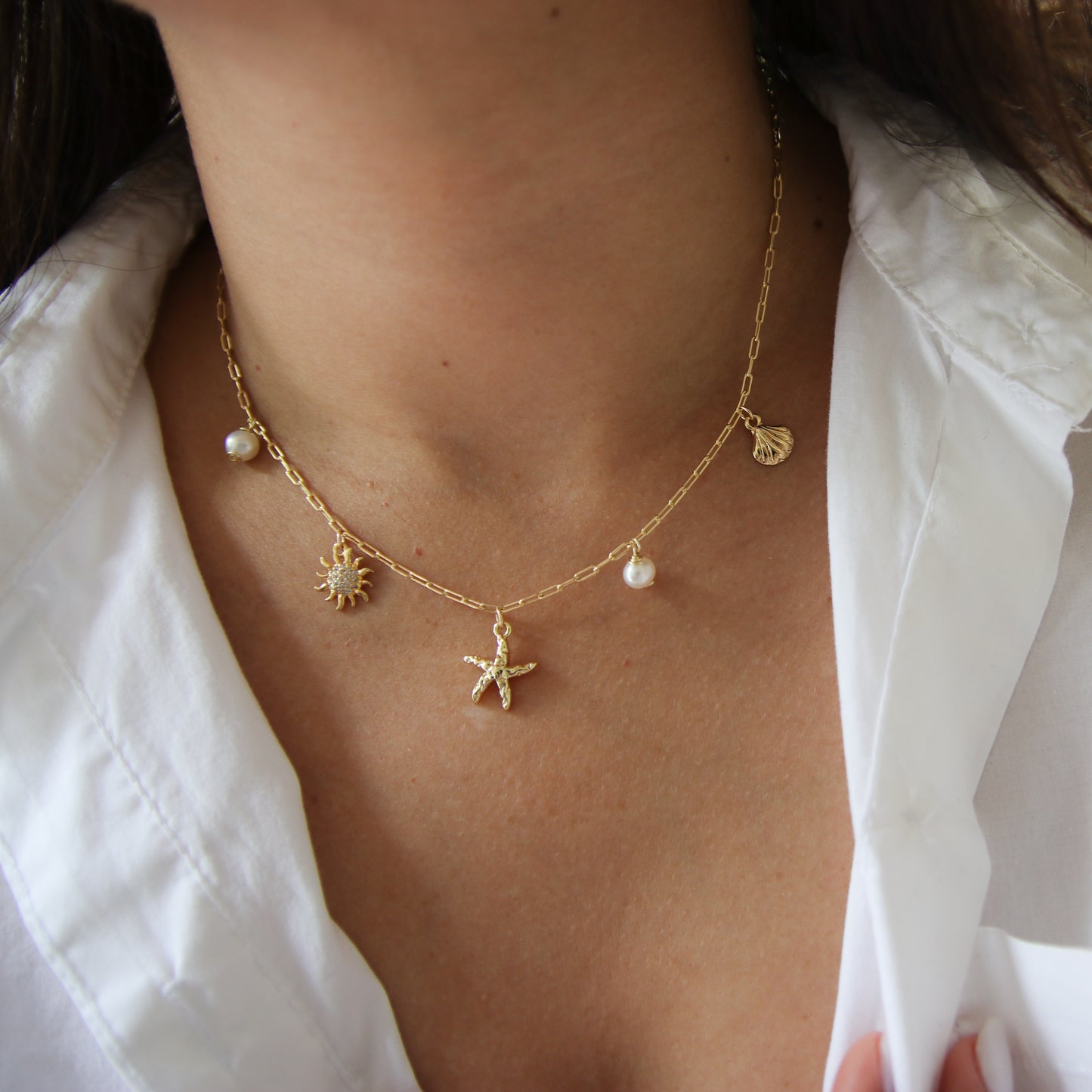 Dainty Summer Multicharms Necklace