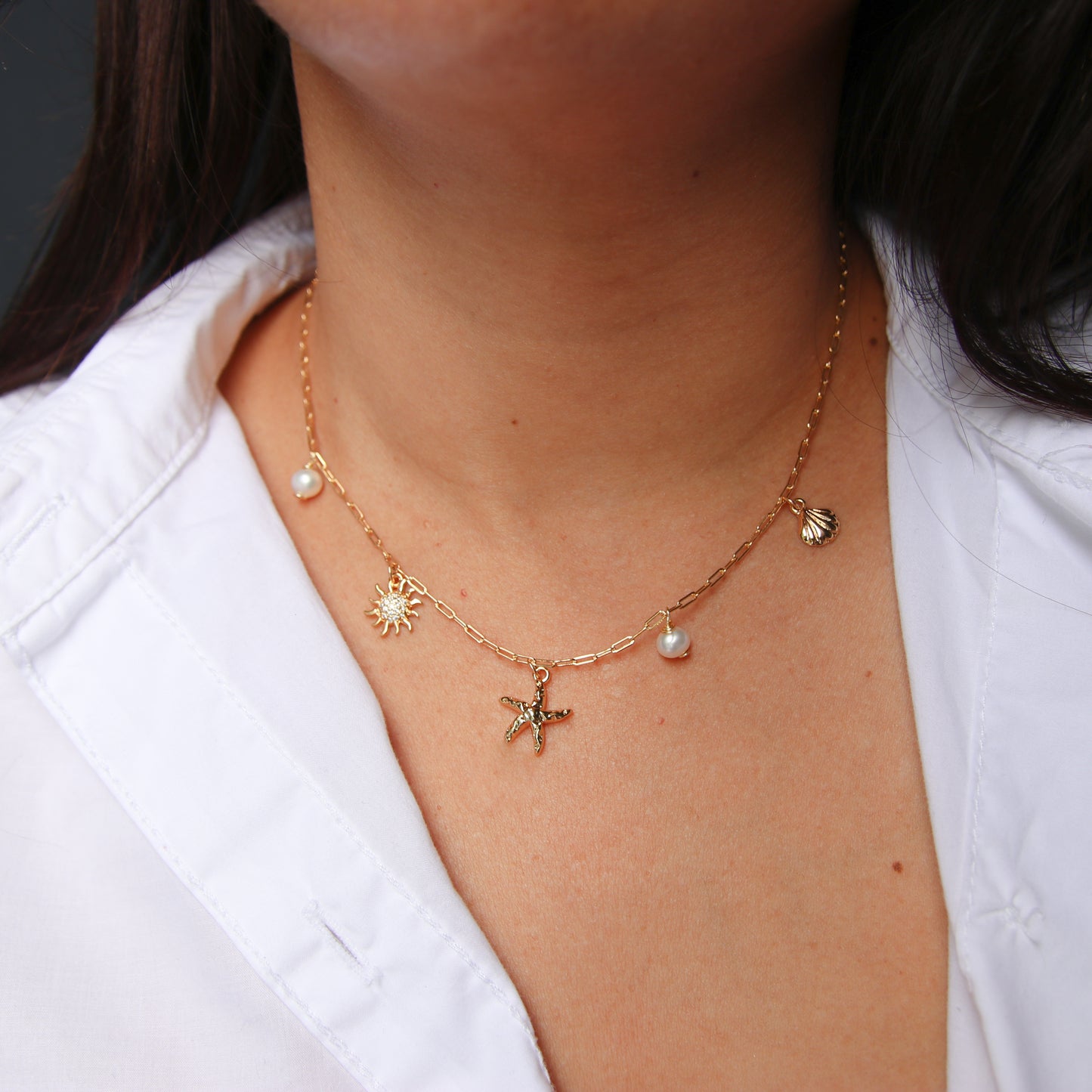 Dainty Summer Multicharms Necklace