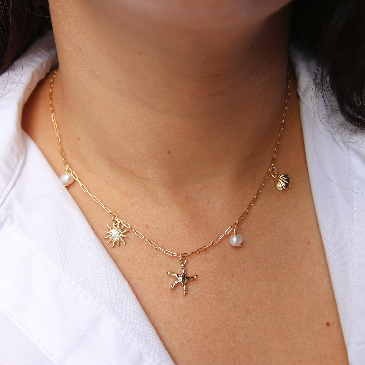 Dainty Summer Multicharms Necklace