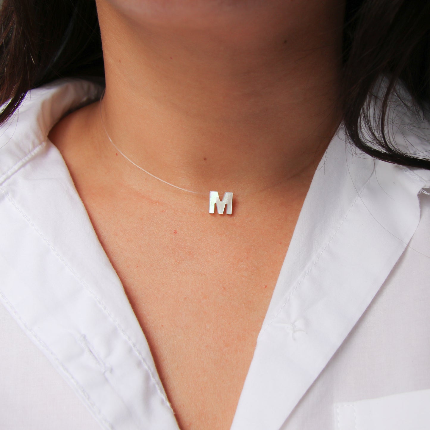 Illision Nacre Initial Necklace